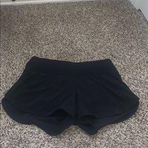 Black lululemon speed up shorts